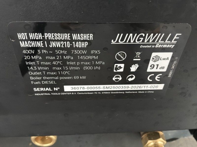 2026 Jungwille JNW210-140HP Heißwasser-Hochdruckreiniger (unbenutzt)