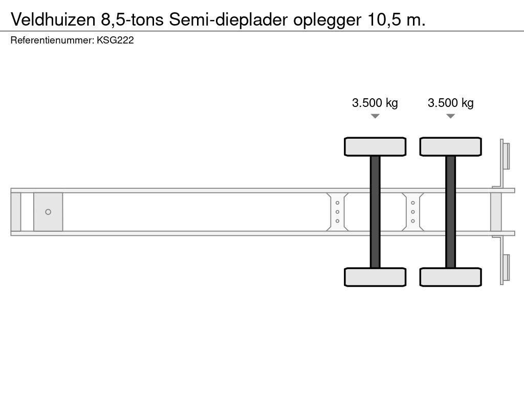 Veldhuizen 8,5-tons Semi-dieplader oplegger 10,5 m.