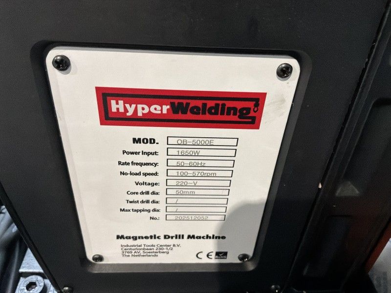 2025 HyperWelding OB-5000E Magnetic Drill (Unused)