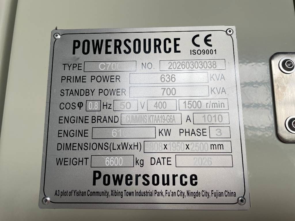 Cummins KTAA19-G6A - 700 kVA Generator - DPX-19848