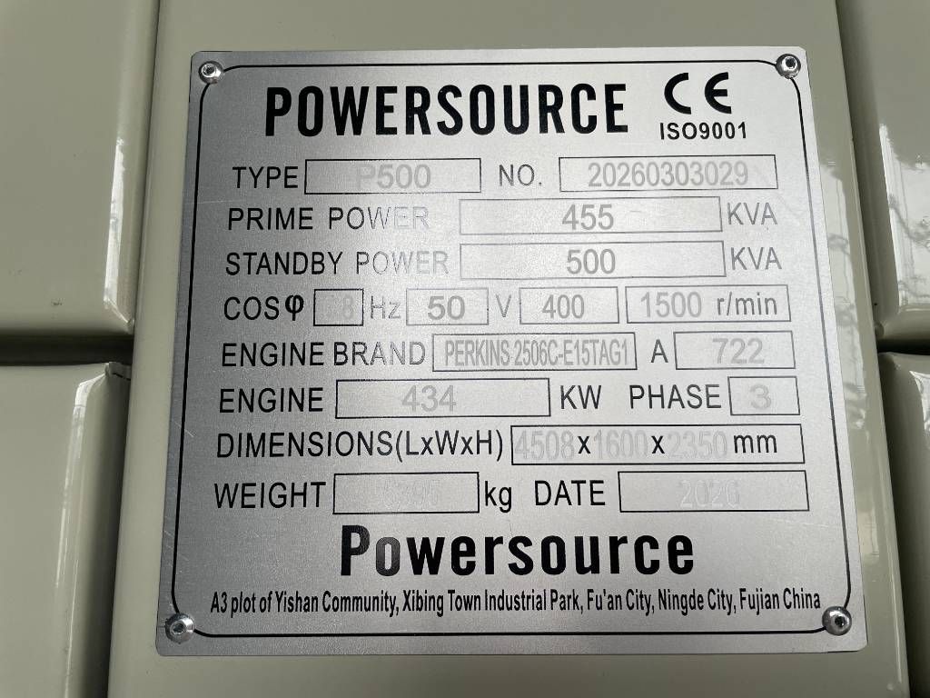 Perkins 2506C-E15TAG1 - 500 kVA Generator - DPX-19813