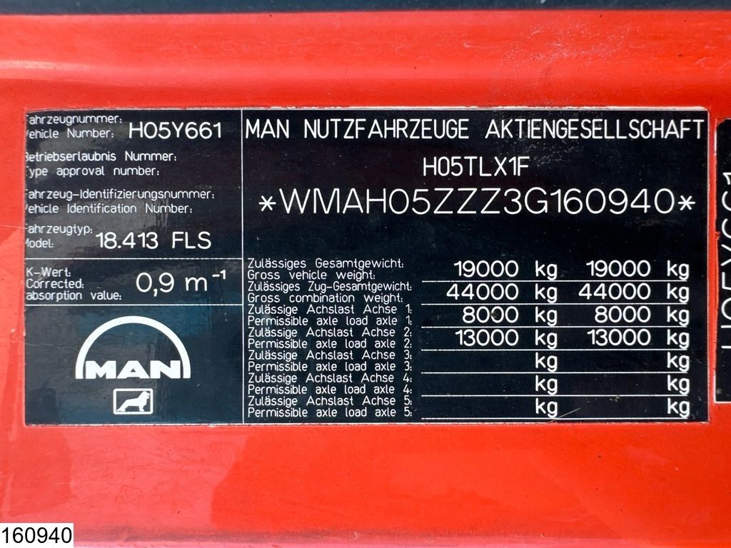 MAN TGA 18 410 EURO 3, PTO, Hydraulic, Manual trans