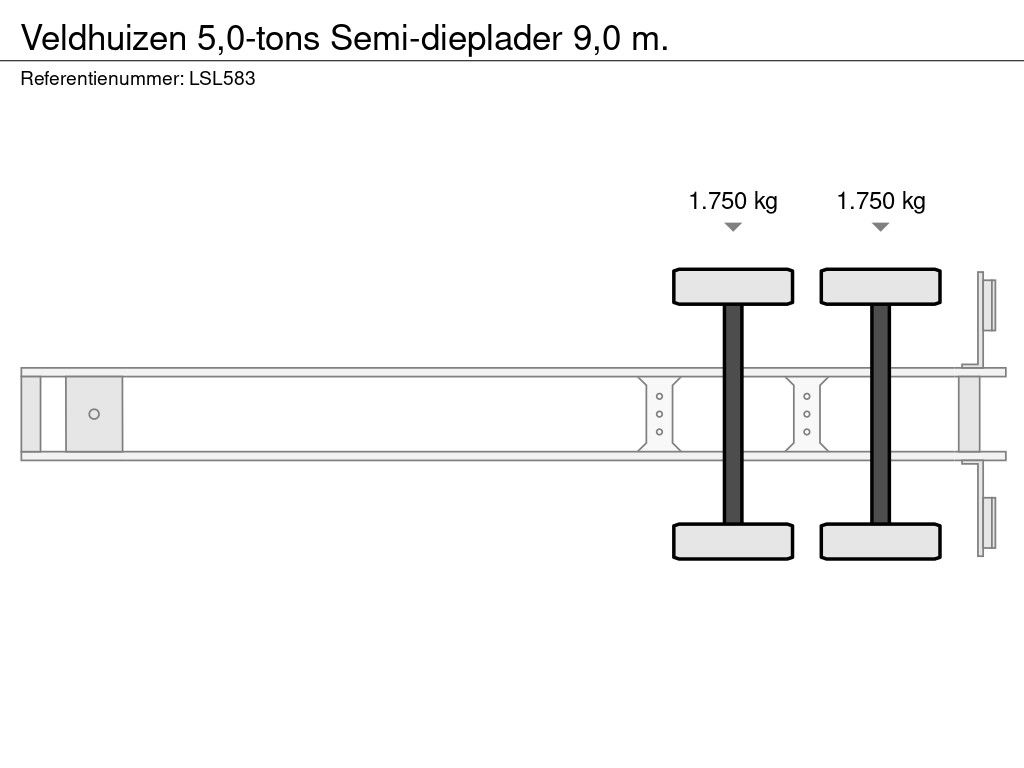 Veldhuizen 5,0-tons Semi-dieplader 9,0 m.