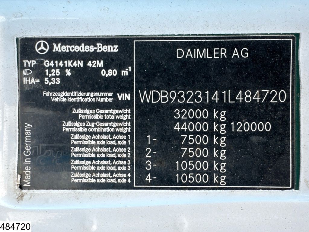 Mercedes Actros 4141 8x4, EURO 5, Meiller, Standairco, Naafreductie