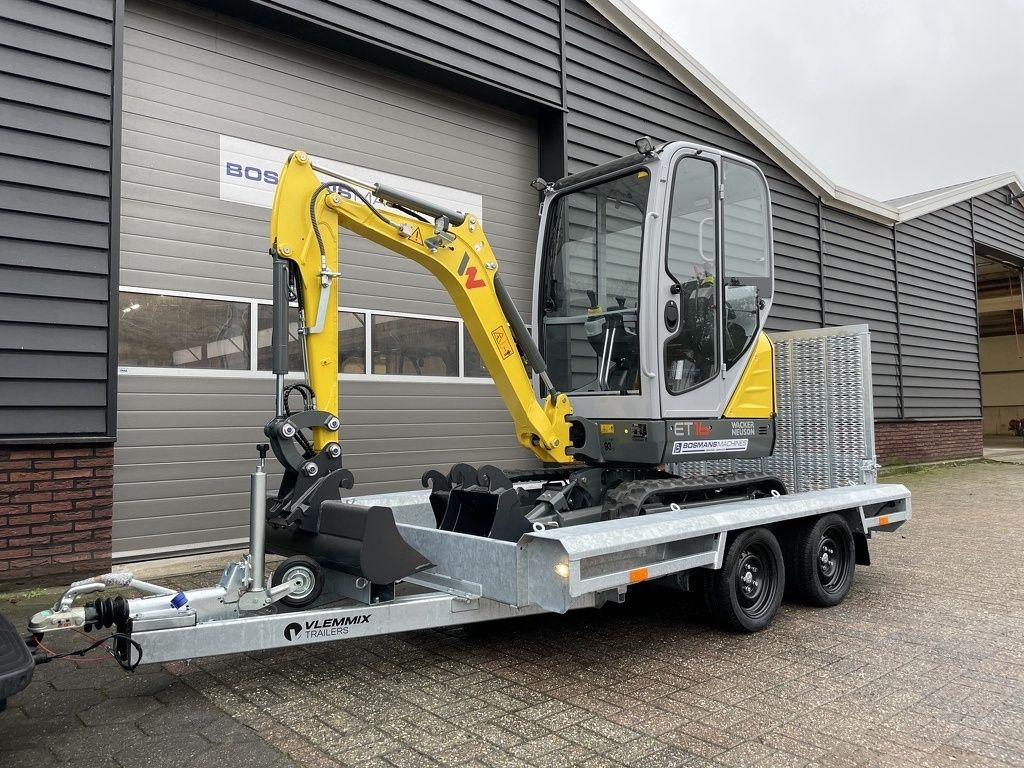Neuson ET16 minigraver NIEUW + Vlemmix 2 asser €445 LEASE