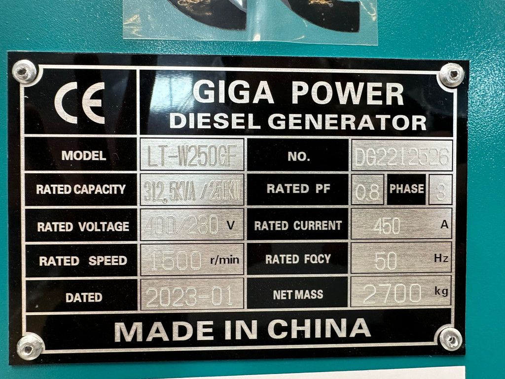 Giga power LT-W250GF 312.5 kVA silent generator