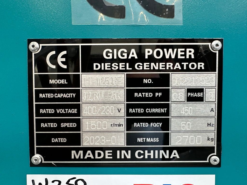 Giga power LT-W250GF 312.5 kVA silent generator