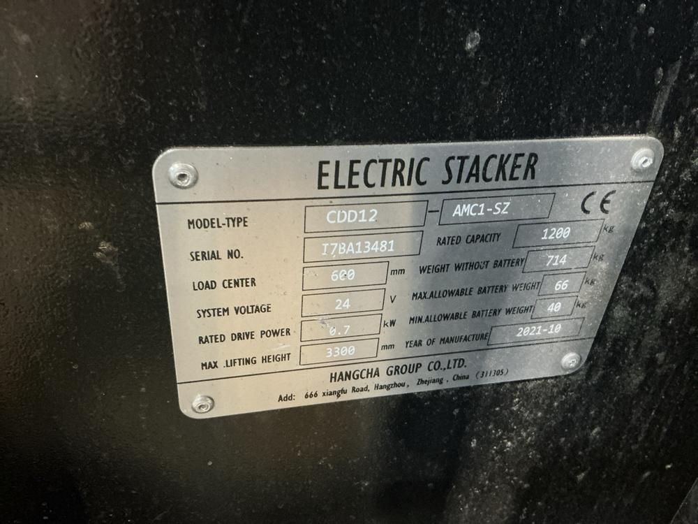 2021 Hanccha CDD12 Electric Stackers