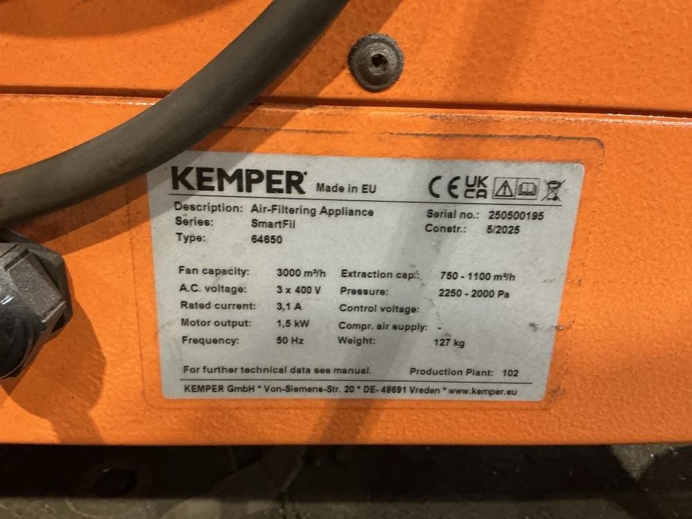2025 Kemper SmartFil Welding Fume Extractor