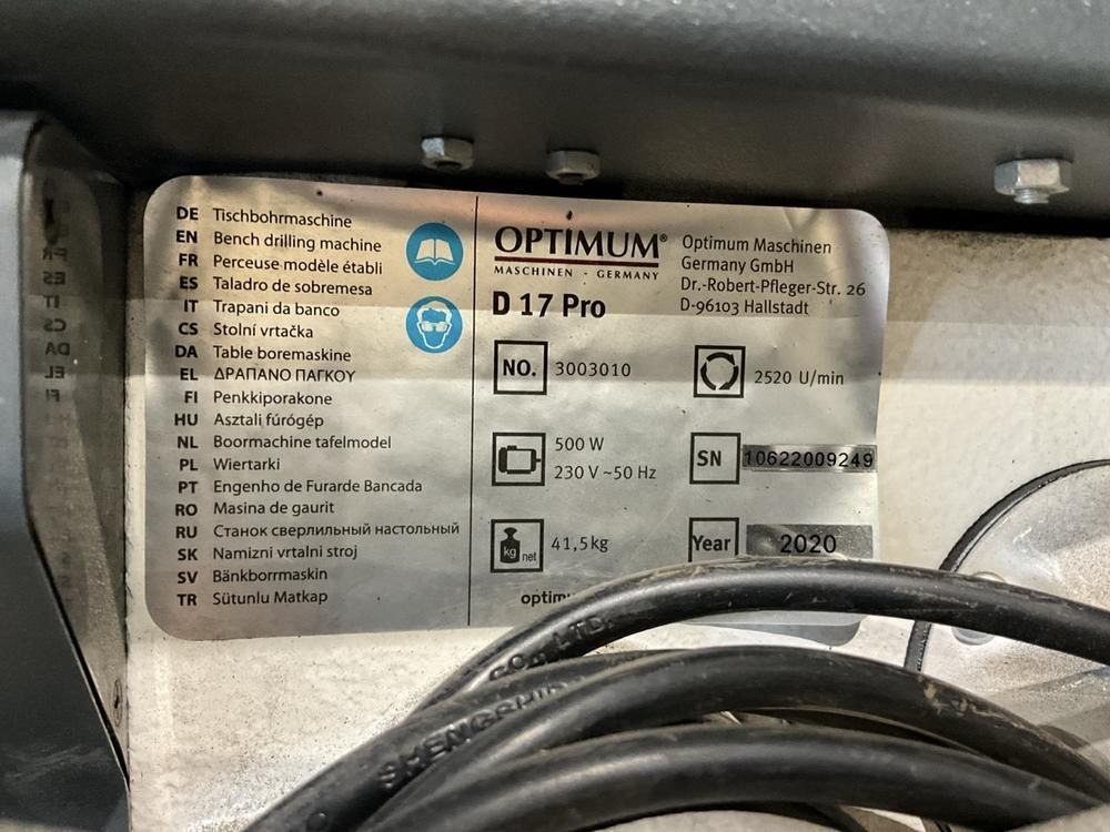 2020 Optimum D17 Pro kolomboormachine