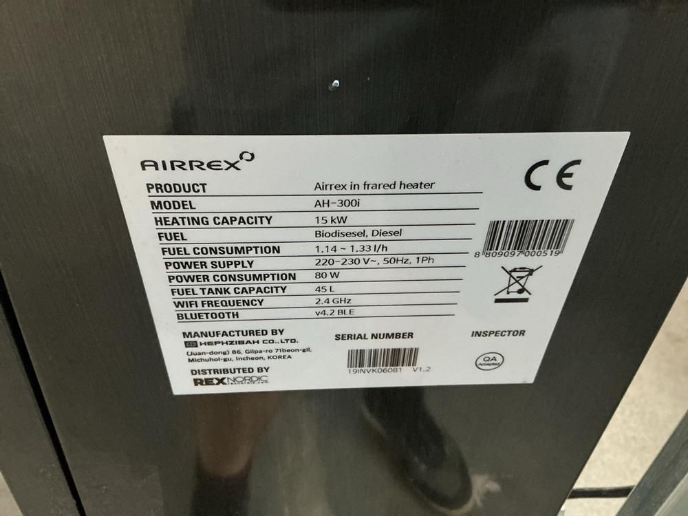 Airrex AH-300i Infrared Heater