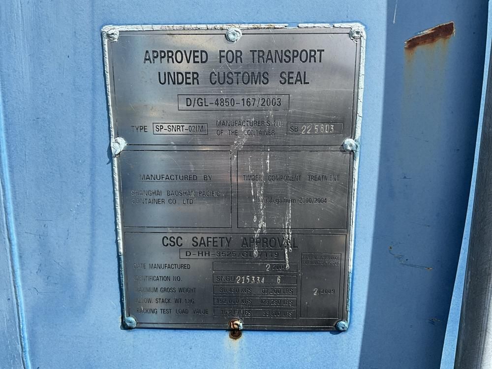 2004 Baoshan Pacific SP-SNRT-02(M) storage container (with contents)