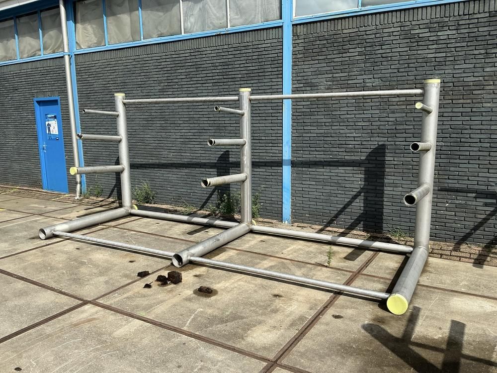 RVS Enkelzijdige draagarmstelling (3x)