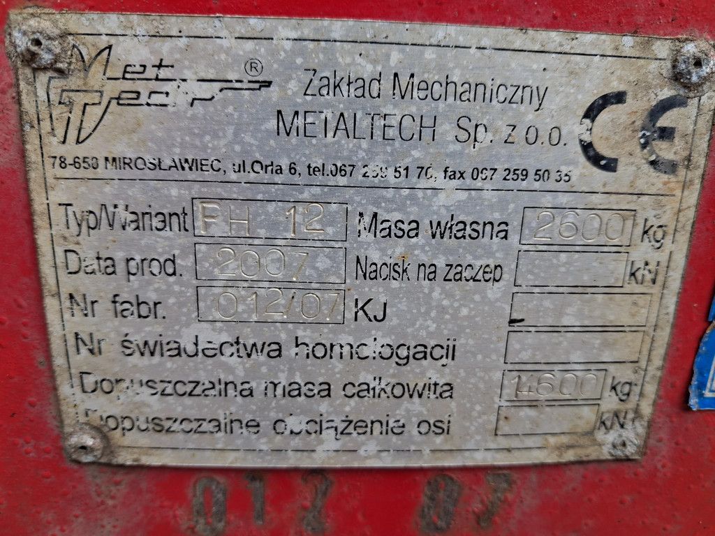 Peecon Metaltech 12ton haakarm kipper dumper
