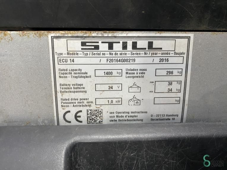 Pallet trucks Electric Still ECU14 2016