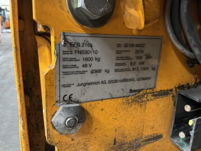 Heftrucks Elektrisch Jungheinrich EFG 216 2016 Triplex