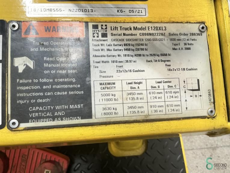 Heftrucks Elektrisch Hyster E 5.50 XL 2002 Side-shift
