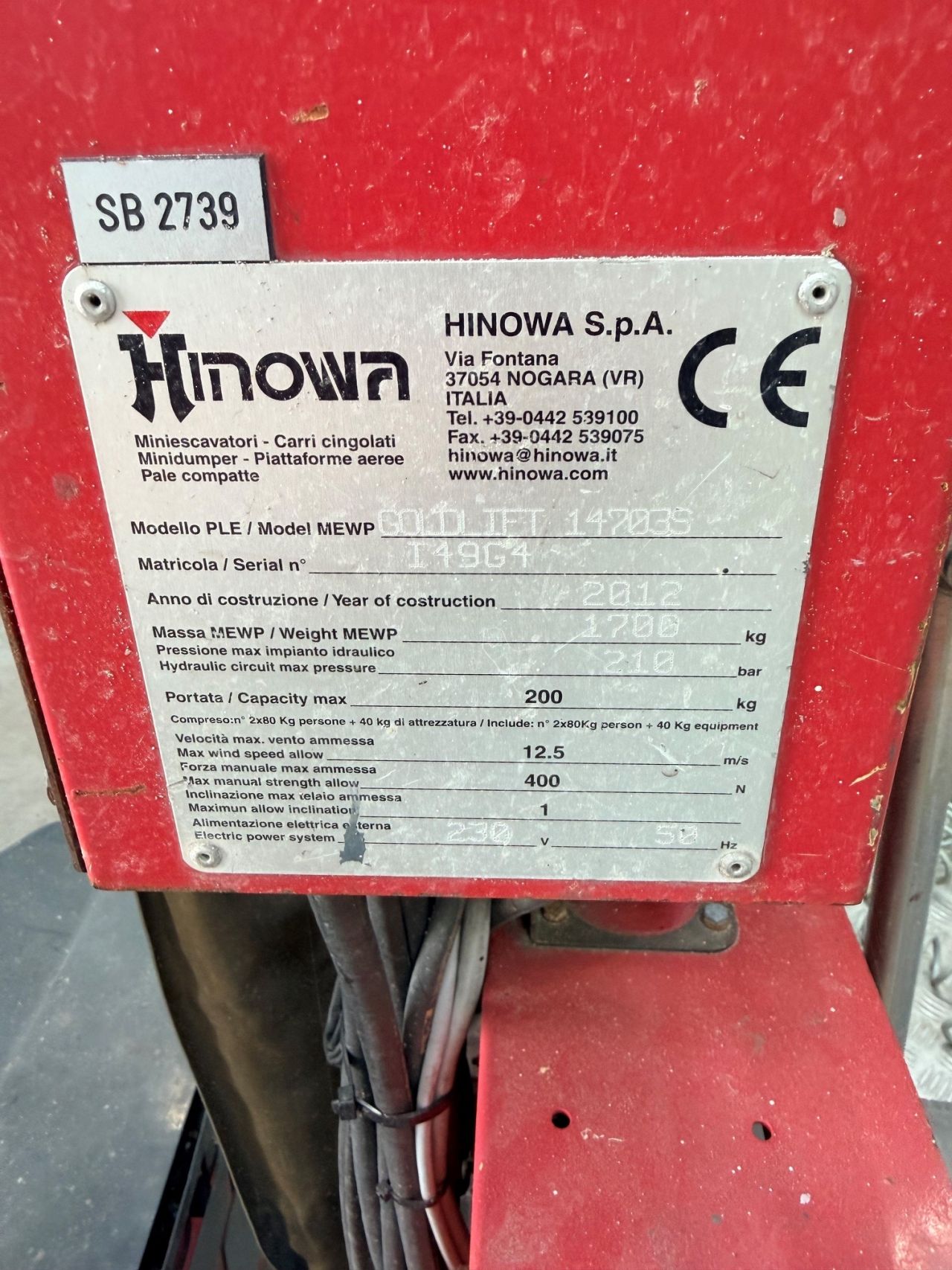 Hinowa Goldlift 14.70 3S 2012