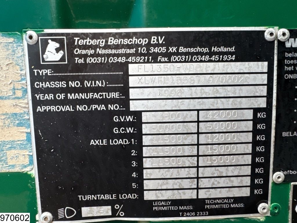 Terberg FL1350 6x6, EURO 1, PTO, Manual transmission