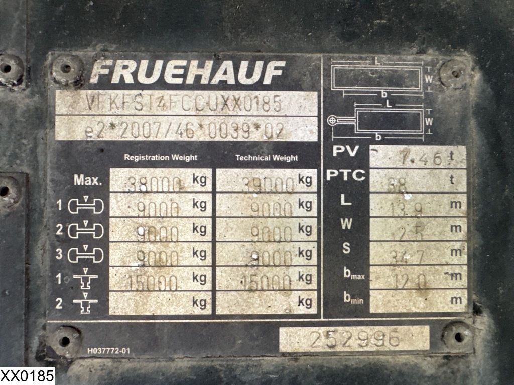 Fruehauf open laadbak Lift axle