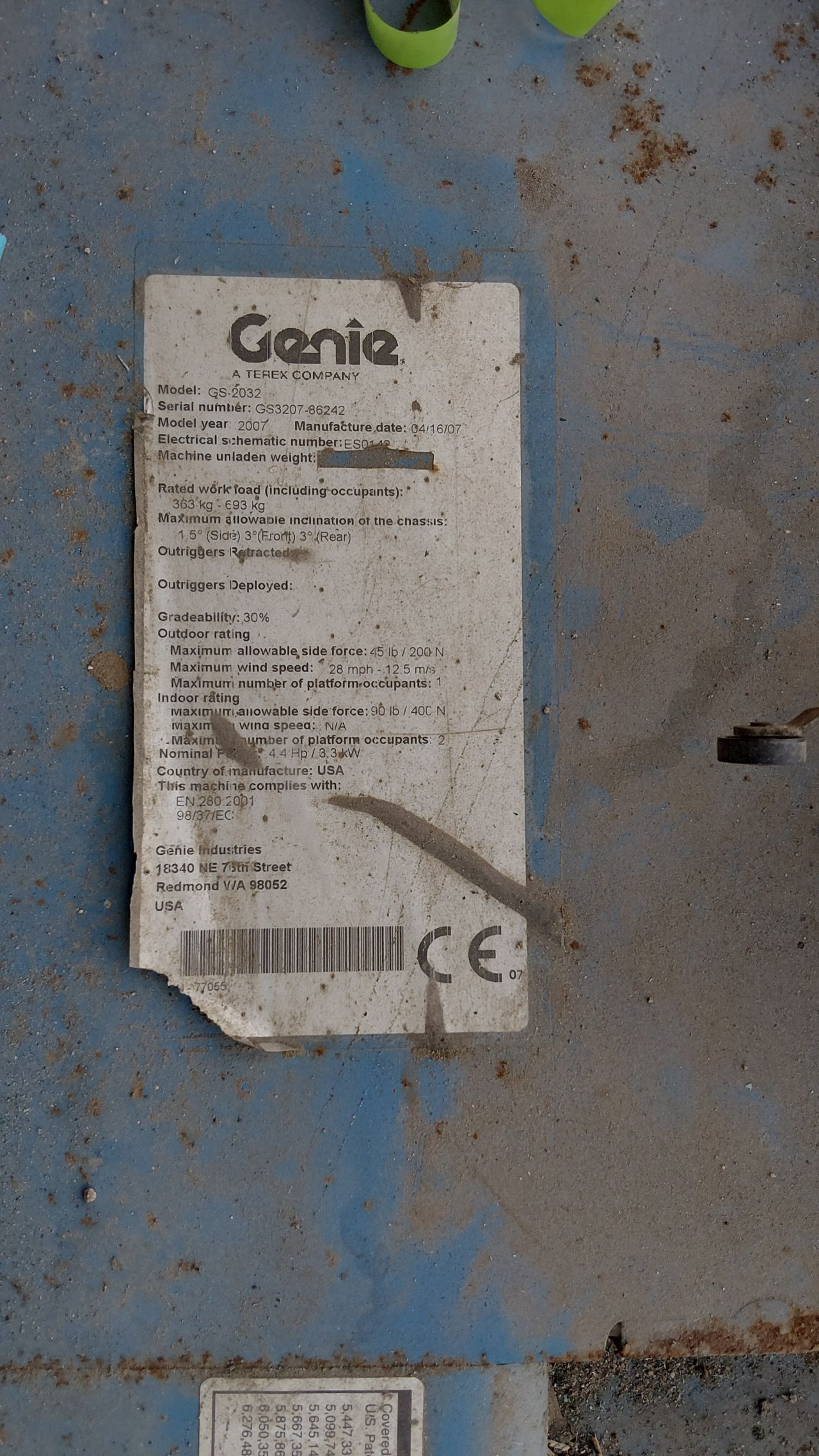 Genie GS-2032 schaarhoogwerker hoogwerker (bj2007)