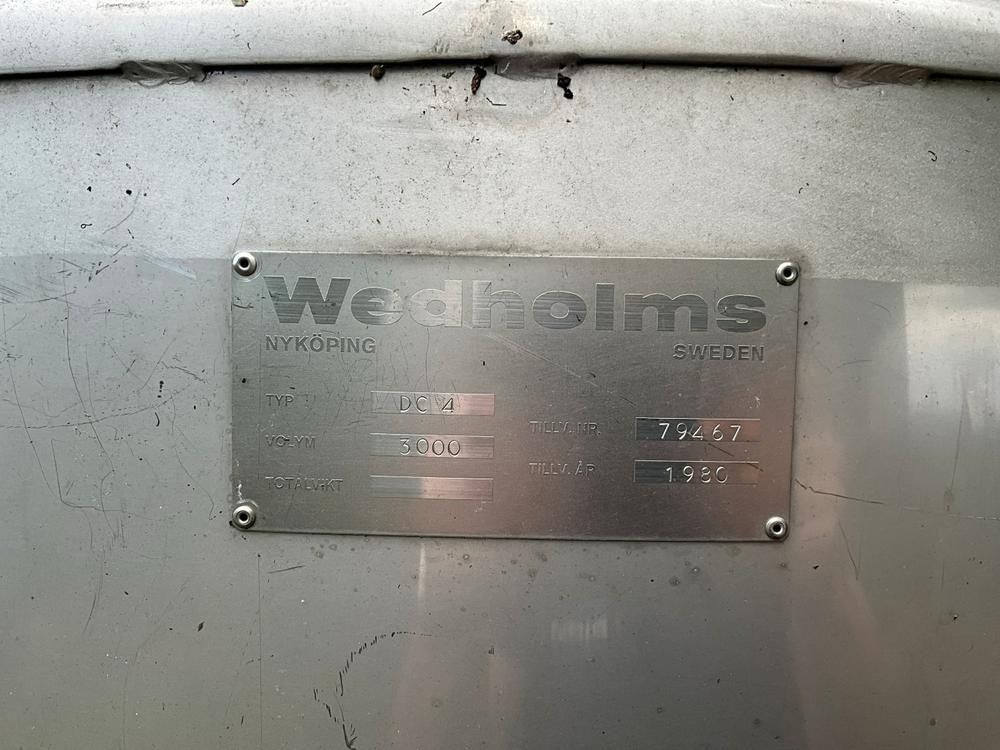 1980 Wedholms DC 4 s/s vertical tank