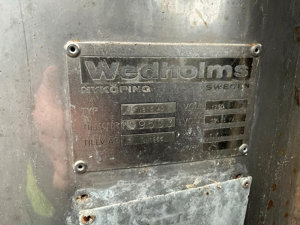1986 Wedholms DF 813 AD s/s cooling tank