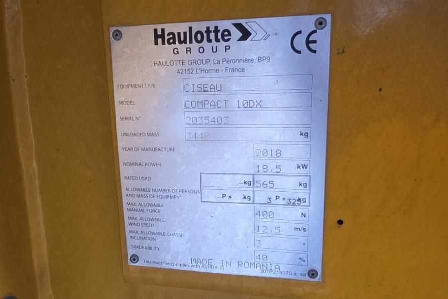 Haulotte COMPACT 10DX Diesel, 4x4 Drive, 10.2m Working Heig