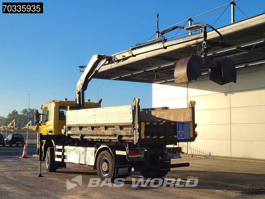 Scania P P340 4X4 NL-Truck 4x4 Big-Axle HMF 1060 K2 Crane + 9m3 3way tipper Automatic Euro 4