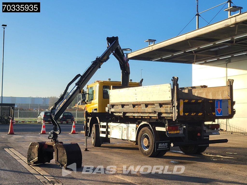 Scania P P340 4X4 NL-Truck 4x4 Big-Axle HMF 1060 K2 Crane + 9m3 3way tipper Automatic Euro 4