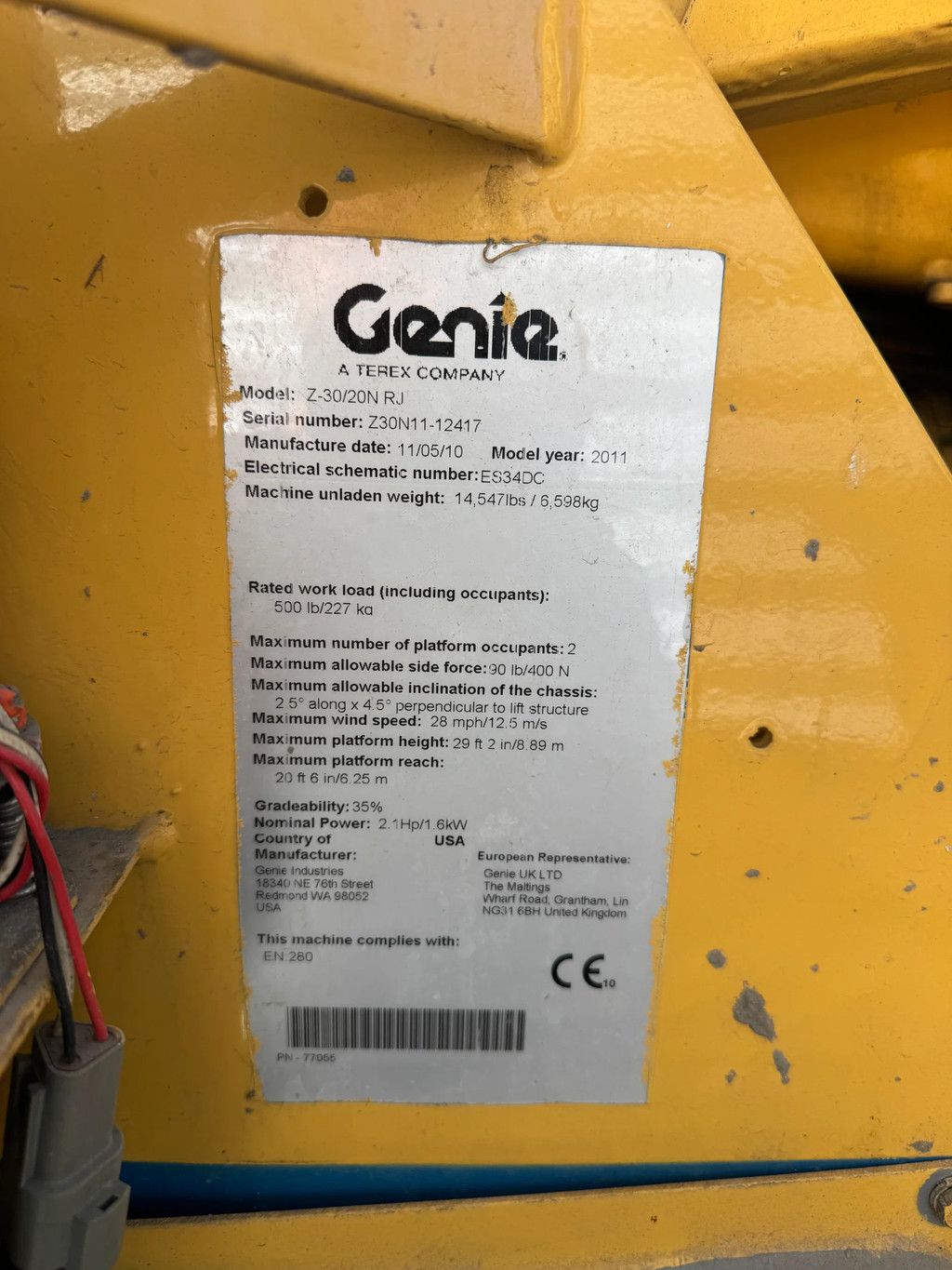 Genie Z30/20N RJ Hoogwerker Knikarmhoogwerker (2010)