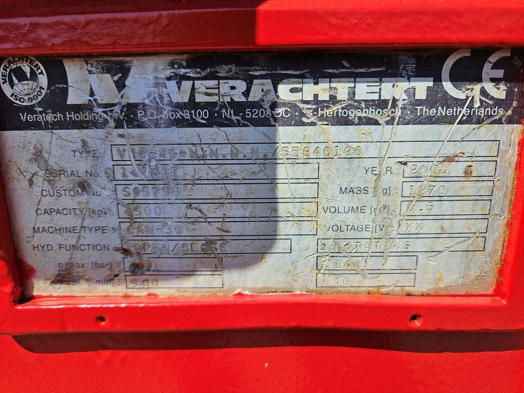Sorteergrijper Verachtert VRG25 4500kg 2000