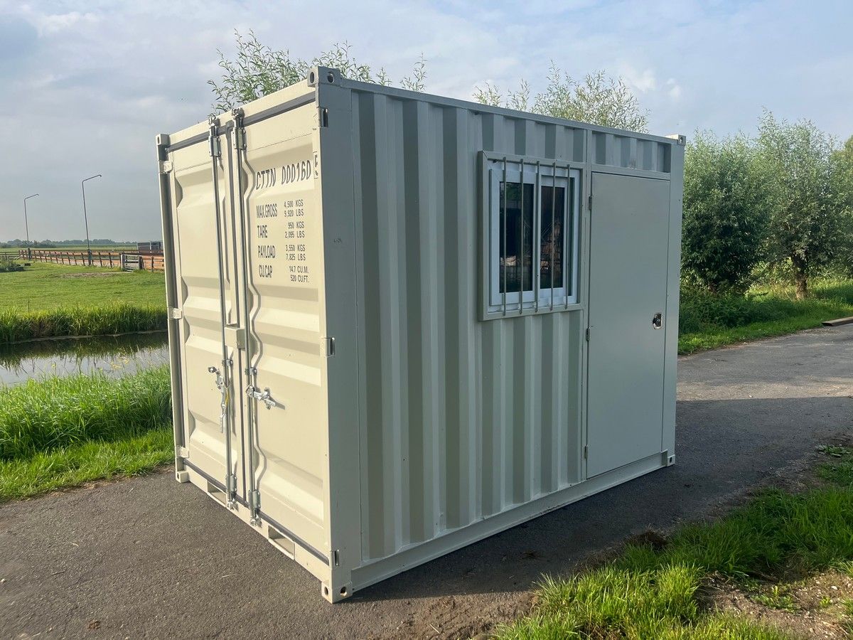 Kantoor / opslagcontainer 10 ft met deur en raam