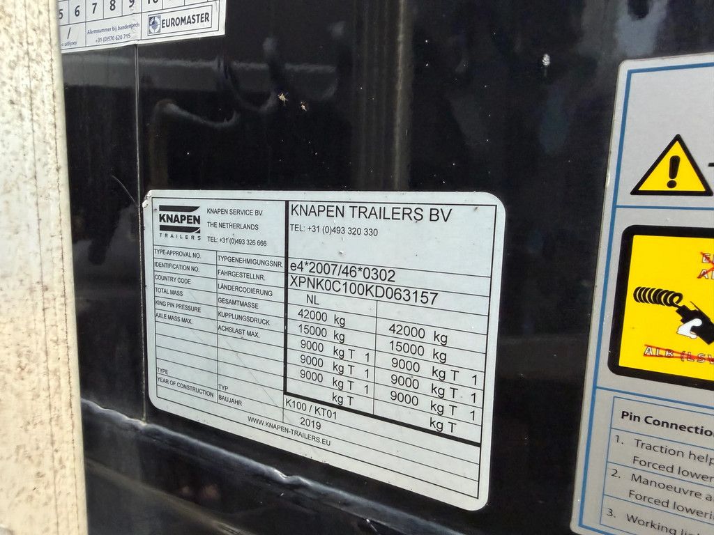 Knapen Trailers K100 K100 92m3 10MM Cargo Floor APK/TUV 06/2027