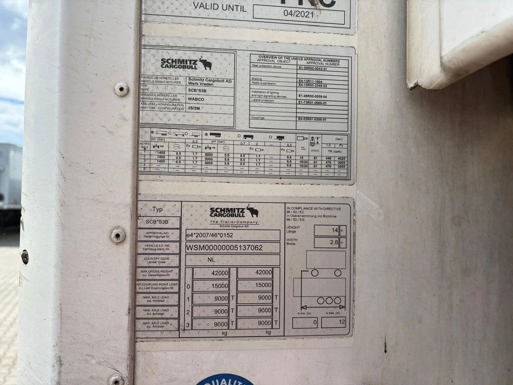 Schmitz Cargobull N/A Carrier Vector 1550 D+E 250B 265H APK/TUV 12-2026