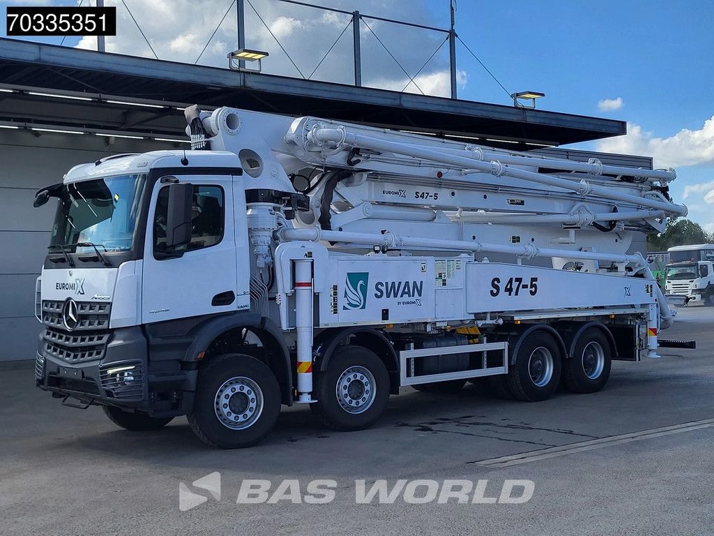 Mercedes Arocs 4542 8X4 47 mtrs SWAN TSP 47-5 160RZ concrete pump Full Steel Automatic Euro 3