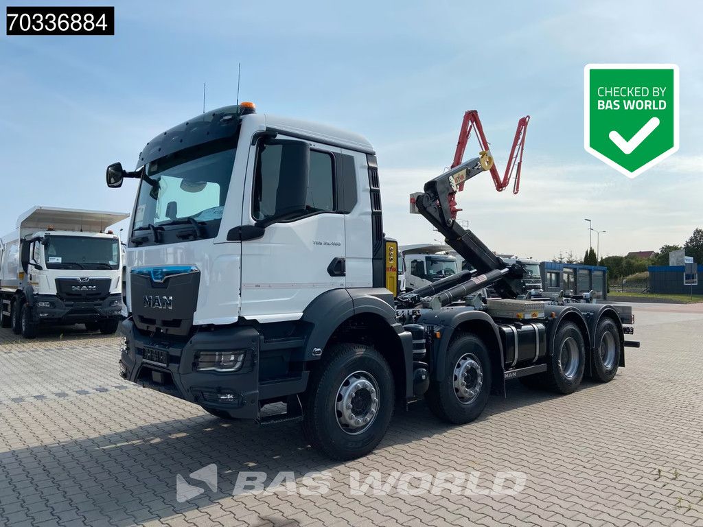 MAN TGS 35.480 8X4 NEW! HYVA 26-60 SKZ containersystem Steel suspension Big-Axle Euro 6