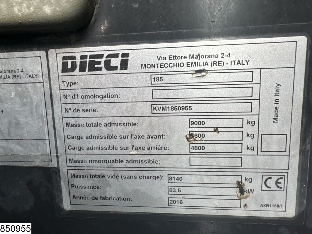 Dieci 185 3180 hr, 83,5 kW, 8140 kg, 2016