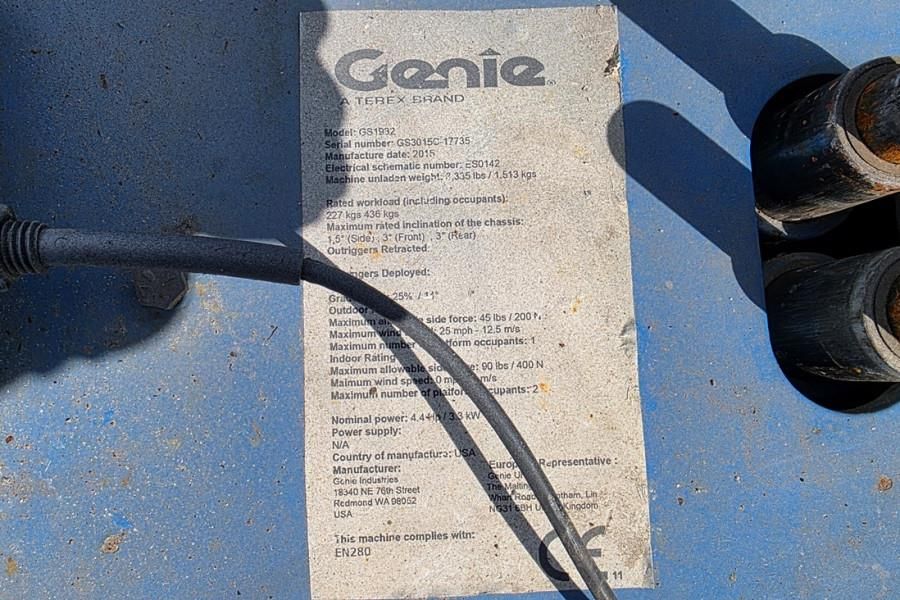Genie GS1932 Electric, Working Height 7.8 m, 227kg Capac