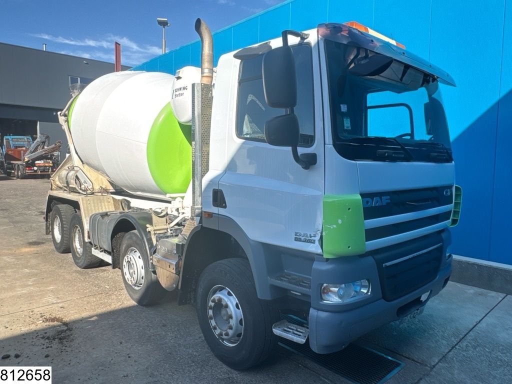 DAF CF 85 360 8x4, Manual, Stetter 9m3, Steel suspension