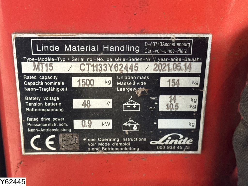 Linde MT 15 1500 kg, 0,9 kW, 2021