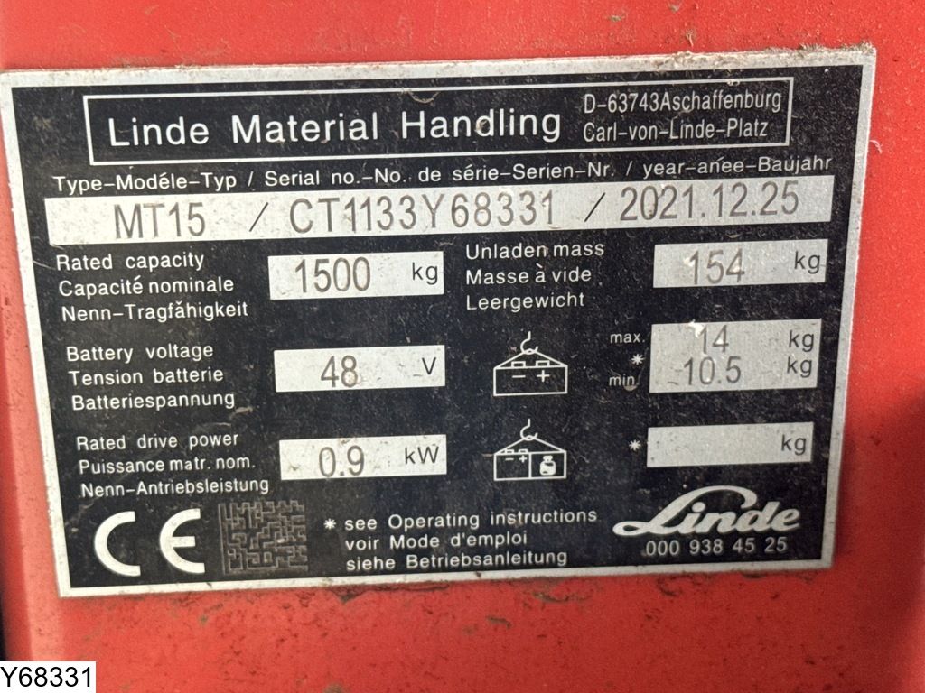 Linde MT 15 1500 kg, 0,9 kW, 2021