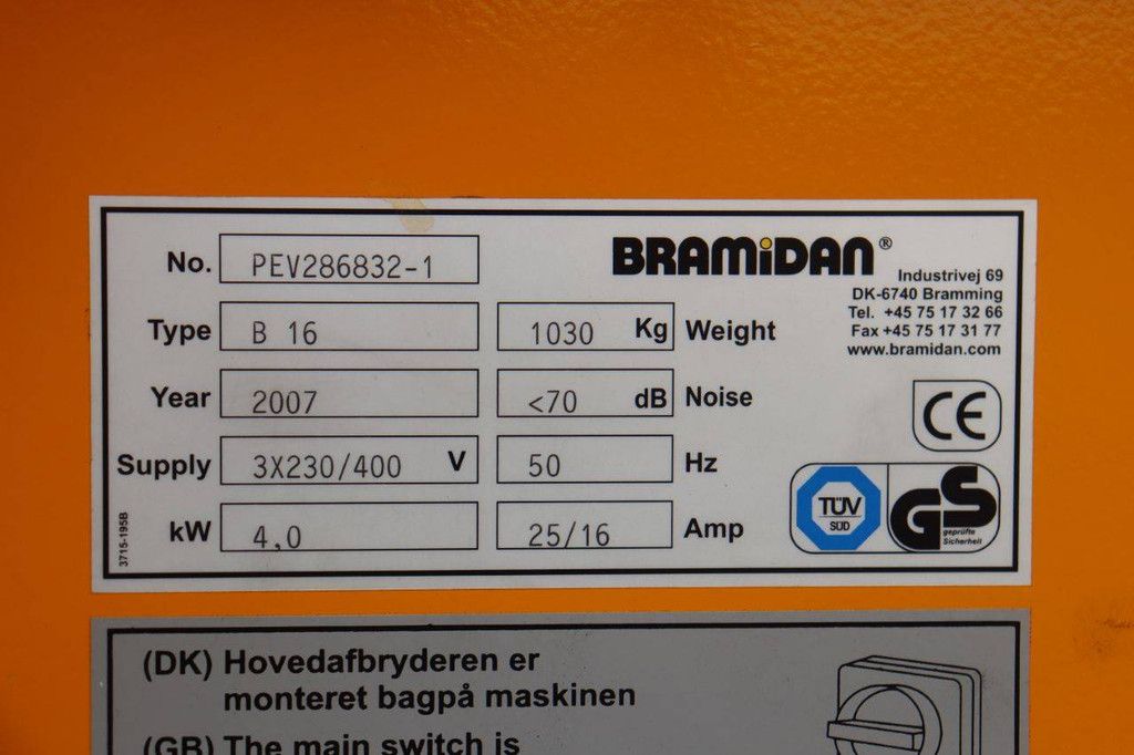 Vertical baler Bramidan B16 Electric 2007