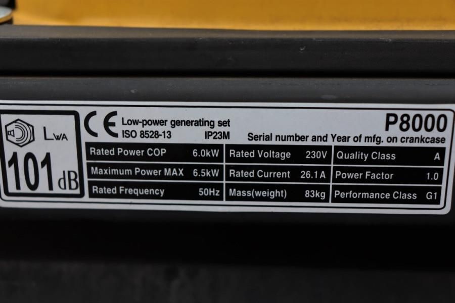 Atlas Copco P8000 Gasoline, 6.5 kVA