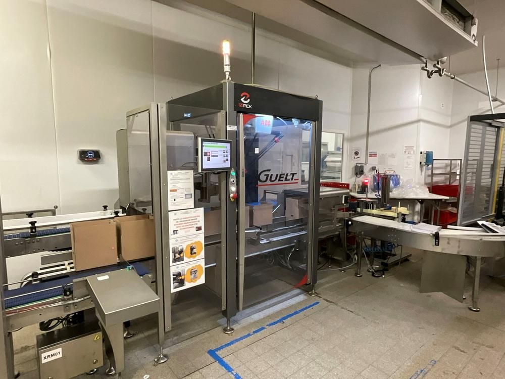 GUELT F110L - Izipick 115 GUELT – F110L / IZIPICK 115 Automatic Forming and Robotic Case-Packing Line with ABB FlexPicker Robot