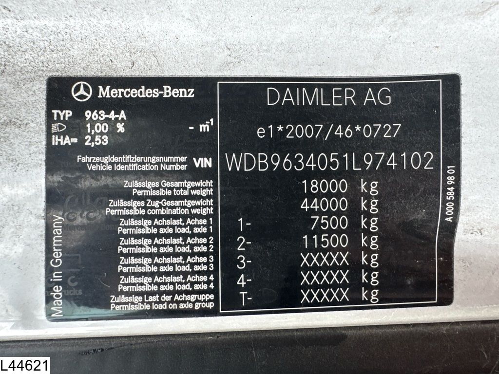 Lohr Eurolohr Mercedes actros 1843, Retarder, Standairco