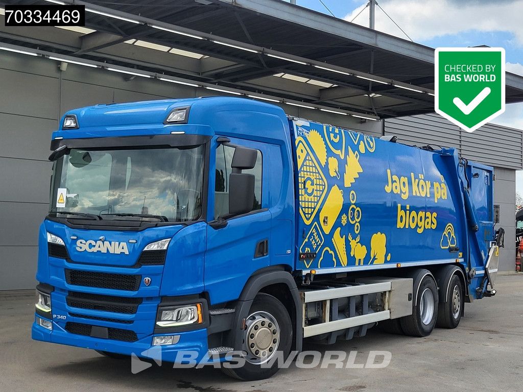 Scania P P340 6X2 CNG ENGINE! 20m3 NTM garbage truck steering axle Retarder Euro 6