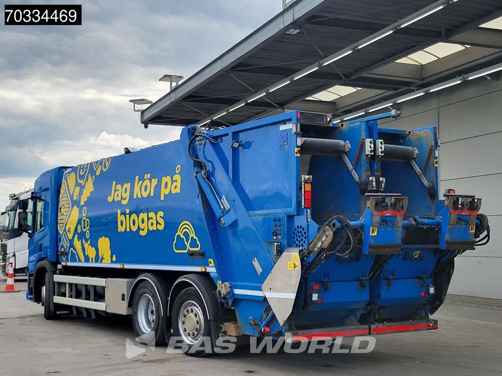 Scania P P340 6X2 CNG ENGINE! 20m3 NTM garbage truck steering axle Retarder Euro 6