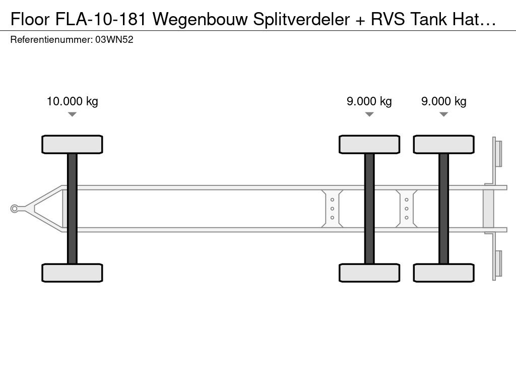 Floor FLA-10-181 Wegenbouw Splitverdeler + RVS Tank Hatzmotor 3 asser