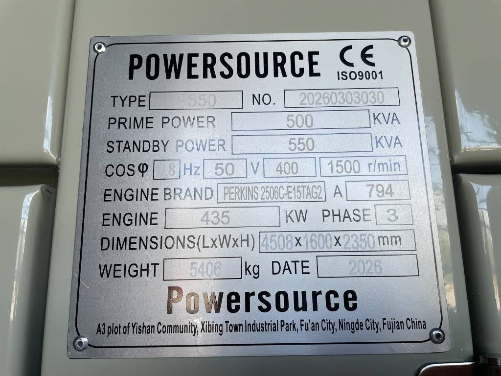 Perkins 2506C-E1STAG2 - 550 kVA Generator - DPX-19814